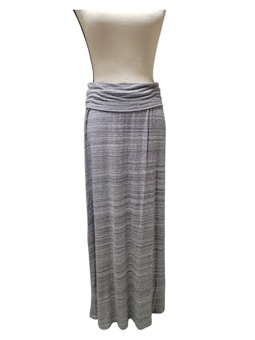 Mossimo Supply Co. Light Gray Fold-Over Waist Maxi Skirt